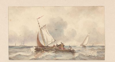 Barcos en el mar de Ary Pleijsier (signed by artist)
