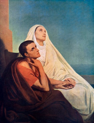 San Agustín con su madre Santa Mónica, 1855-1926 de Ary Scheffer