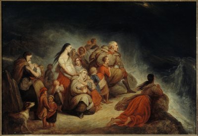 La tormenta, hacia 1820 (óleo sobre madera, dorado sobre lienzo) de Ary Scheffer