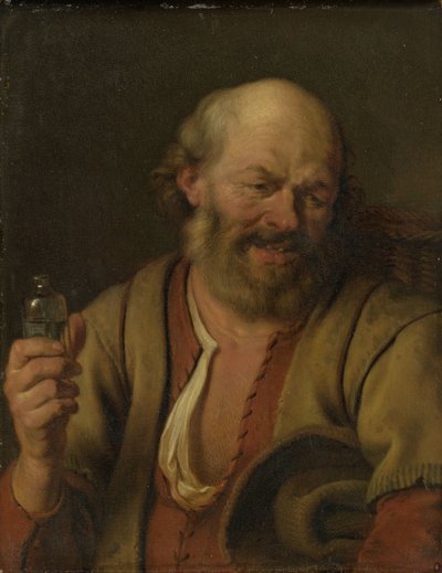 Un hombre con una botella de ginebra de Ary de Vois