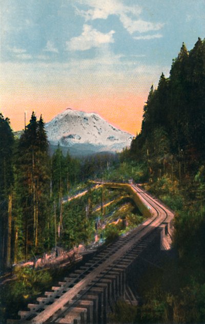 Monte Rainier desde el C. M. & P. S. R. R., c1916 de Asahel Curtis