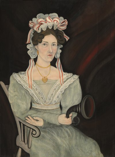 Posiblemente la Sra. de William Sheldon, c.1831 (óleo sobre madera) de Asahel L. Powers
