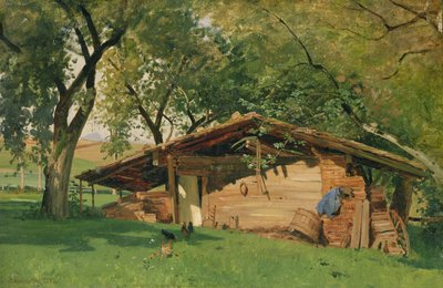 Una cabaña en Chiemsee, 1872 de Ascan Lutteroth