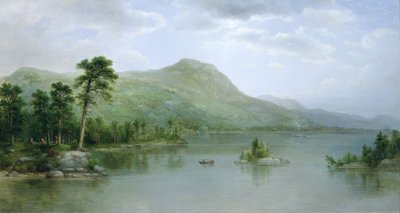 Montaña Negra desde las Islas del Puerto, Lago George, Nueva York, 1875 de Asher Brown Durand
