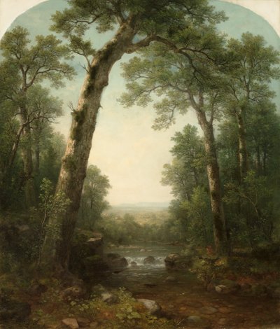 Arroyo en el bosque con vista de Asher Brown Durand