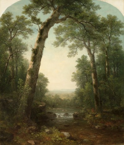 Arroyo del bosque con vista, 1872 de Asher Brown Durand
