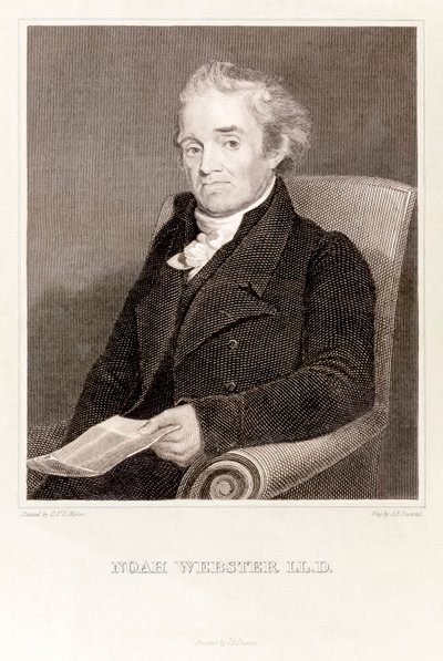 Noah Webster: lexicógrafo estadounidense (grabado) de Asher Brown Durand