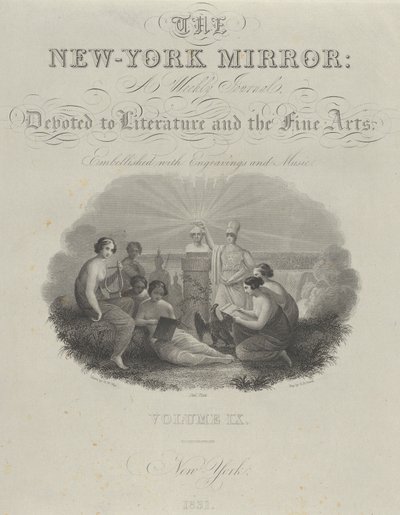 Página de título: The New York Mirror, un diario semanal, dedicado a la literatura y las bellas artes..., 1831 de Asher Brown Durand