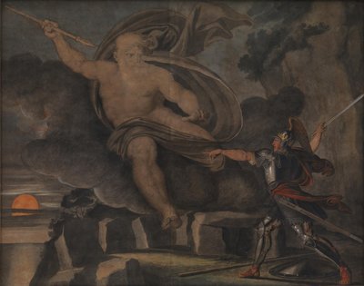 La lucha de Fingal con el espíritu de Loda de Asmus Jacob Carstens