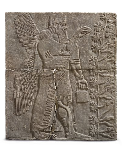 Relieve de un genio alado, reinado de Ashurnasirpal, c.883-859 a.C. de Assyrian