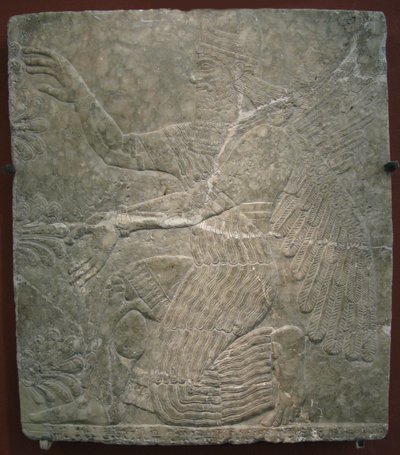 Deidad alada junto al árbol sagrado de Assyrian