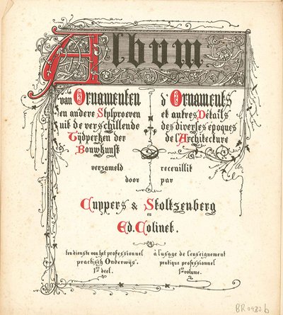 Álbum de ornamentos y otras pruebas de estilo de las diferentes épocas de la arquitectura de Atelier Cuypers Stoltzenberg