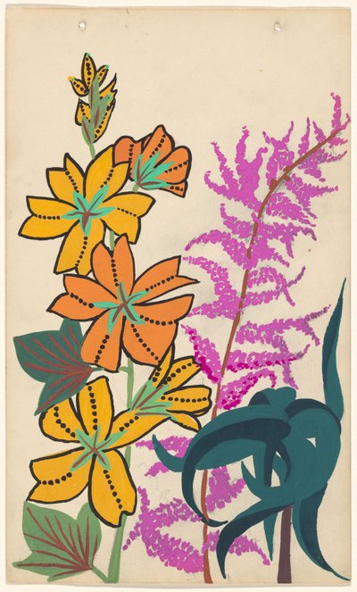 Diseño para el bordado de ramas y hojas de flores de Atelier Martine