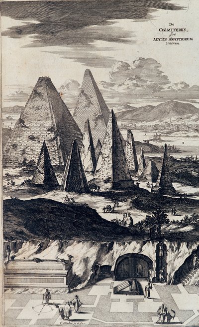 Pirámides de los Faraones Negros - en “Sphynx mystagoga” por Athanase Kircher de Athanasius Kircher