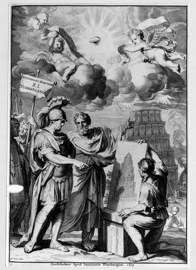 La Torre de Babel - en “Turris Babel” por Athanasi Kircheri, Ámsterdam de Athanasius Kircher