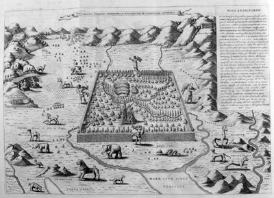 El paraíso terrenal, 1675 de Athanasius Kircher