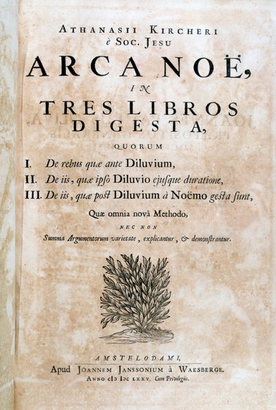Página de título de Arca Noe, 1675 de Athanasius Kircher