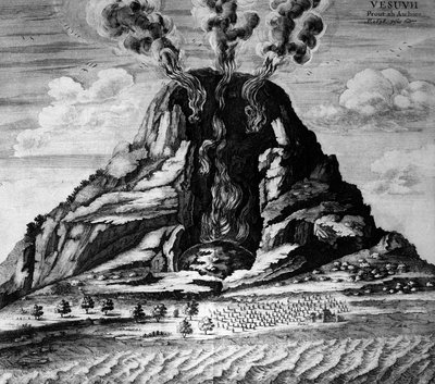 Volcán de Vesubio - en "El Mundo Subterráneo" de Athanasi Kircheri de Athanasius Kircher