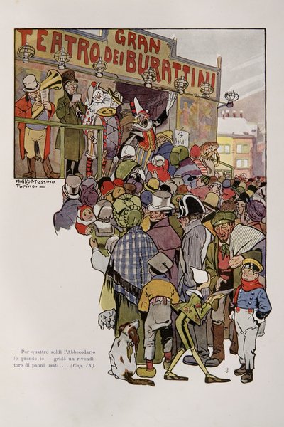 Ilustración de Pinocho de Attilio Mussino