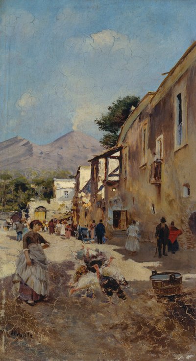 Mujer con pavos de Attillo Pratella