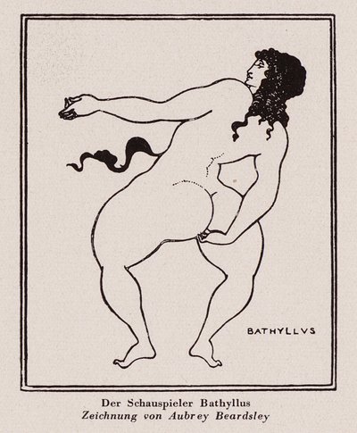 Bathyllus, bailarín romano y ejecutante de pantomimus (pluma y tinta) de Aubrey (after) Beardsley