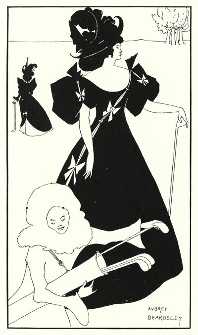 Diseño para una tarjeta de golf (grabado) de Aubrey (after) Beardsley
