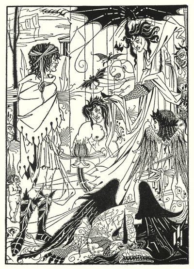 Sueños (grabado) de Aubrey (after) Beardsley