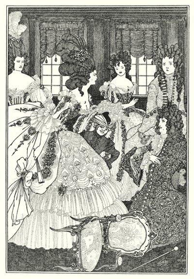 La batalla de los bellos y las bellas (grabado) de Aubrey (after) Beardsley