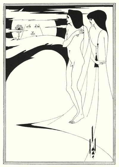 La mujer en la luna (grabado) de Aubrey (after) Beardsley