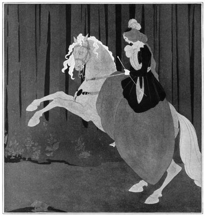 Una mujer sentada en un caballo encabritado, 1898 de Aubrey Beardsley