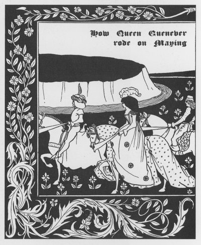 Leyenda artúrica: la reina Ginebra reina de mayo de Aubrey Beardsley