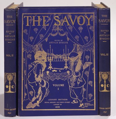 Diseño de portada para The Savoy, Volúmenes I-III, editado por Arthur Symons, publicado por Leonard Smithers 1896 de Aubrey Beardsley