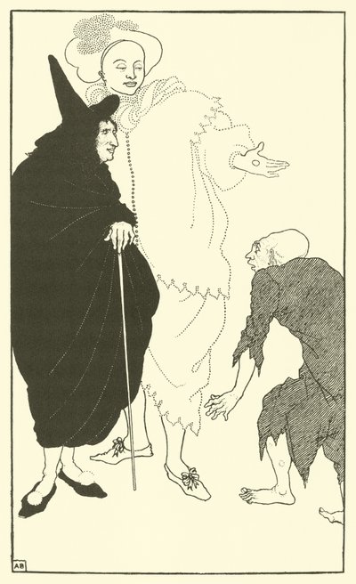 Don Juan, Sganarelle y el mendigo de Aubrey Beardsley