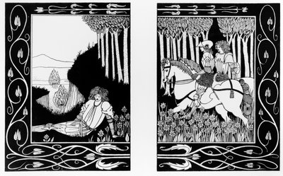 Cómo el Rey Mark y Sir Dinadan escucharon a Sir Palomides, ilustración de 