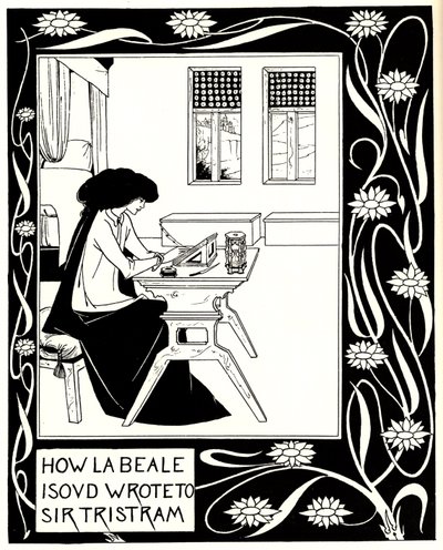 Cómo La Beale Isoud escribió a Sir Tristram. Ilustración del libro Le Morte d