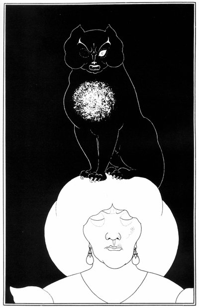 Ilustración de El gato negro, un cuento de Edgar Allan Poe, 1895 de Aubrey Beardsley