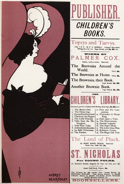 Literatura. Libro infantil. Biblioteca en Londres, Inglaterra de Aubrey Beardsley