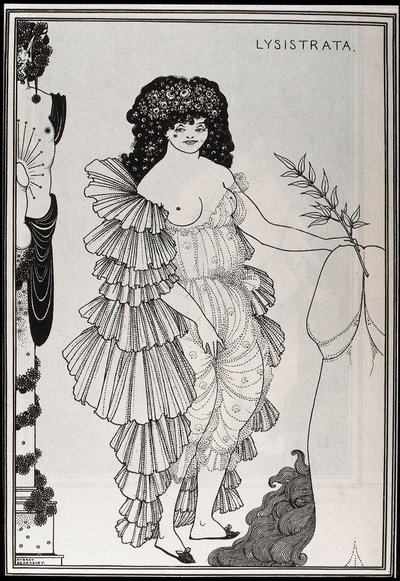 Lysistrate protege su sexo de Aubrey Beardsley