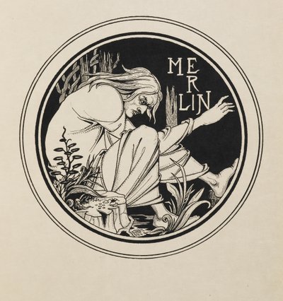 Merlin de un libro de cincuenta dibujos de Aubrey Beardsley