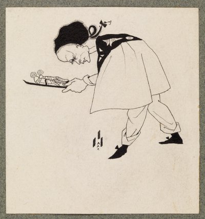 Sirviente llevando zapatillas, 1893 de Aubrey Beardsley