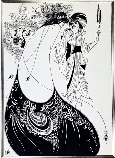 La falda del pavo real. Ilustración de Salomé por Oscar Wilde de Aubrey Beardsley