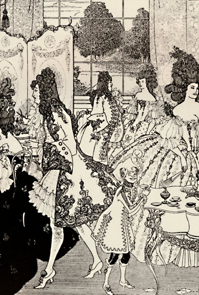 El Rapto del Rizo. Alexander Pope. Dibujo a pluma, 1896, 1923 de Aubrey Beardsley