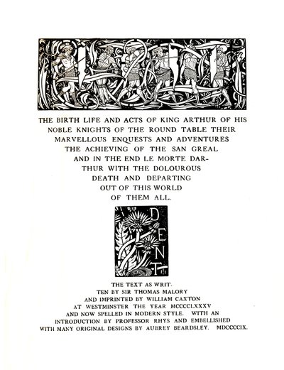 Página de título diseñada por Aubrey Beardsley para Messrs. J. M. Dent and Sons Ltd, 1909, 1914 de Aubrey Beardsley