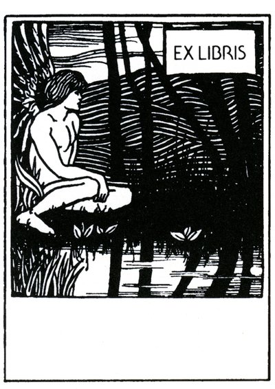 Viñeta ex libris (ex libris) de Aubrey Beardsley (1872-1898) de Aubrey Beardsley