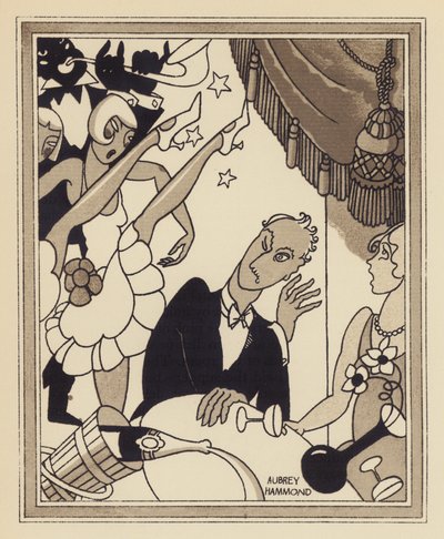 Un espectáculo de cabaret (litografía) de Aubrey Hammond