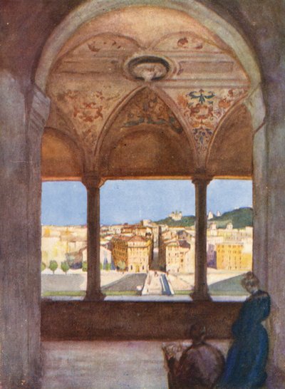 Roma: Desde la Logia de S. Angelo (litografía en color) de Aubrey Waterfield