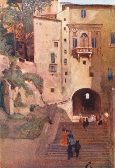 Roma: Casa de Vanozza (litografía en color) de Aubrey Waterfield