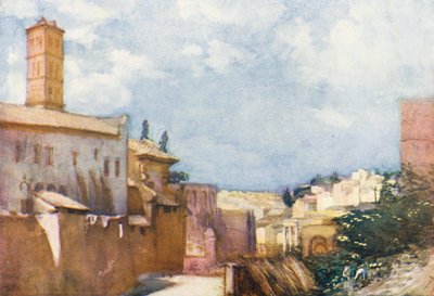Roma: Con vistas a S Francesca Romana y al Foro (litografía en color) de Aubrey Waterfield
