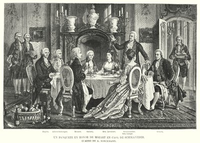 Un Banquete en Honor a Mozart en la Casa de Schikaneder de August (after) Borckmann