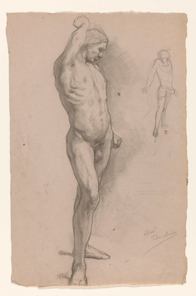 Desnudo masculino, de frente de August Allebe